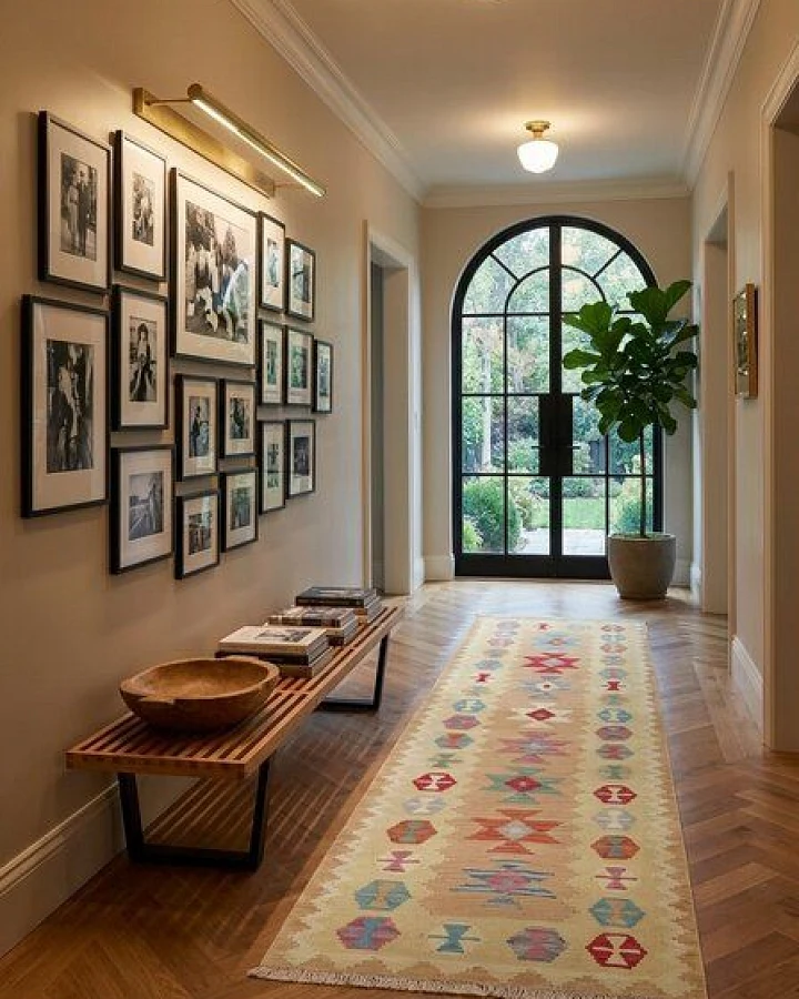 Kelim Gashgai Beige „Rugtales“ aus Schurwolle, 86x297 cm