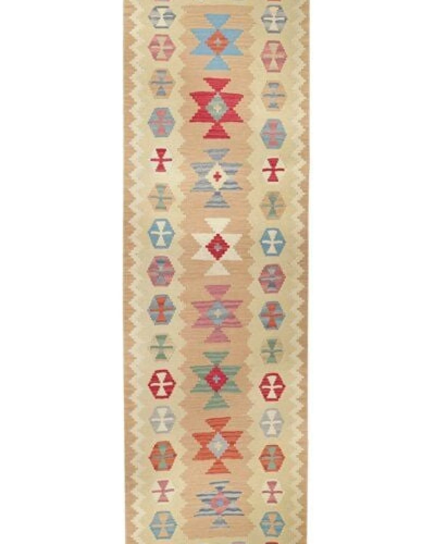 Kelim Gashgai Beige „Rugtales“ aus Schurwolle, 86x297 cm – Ansicht 3