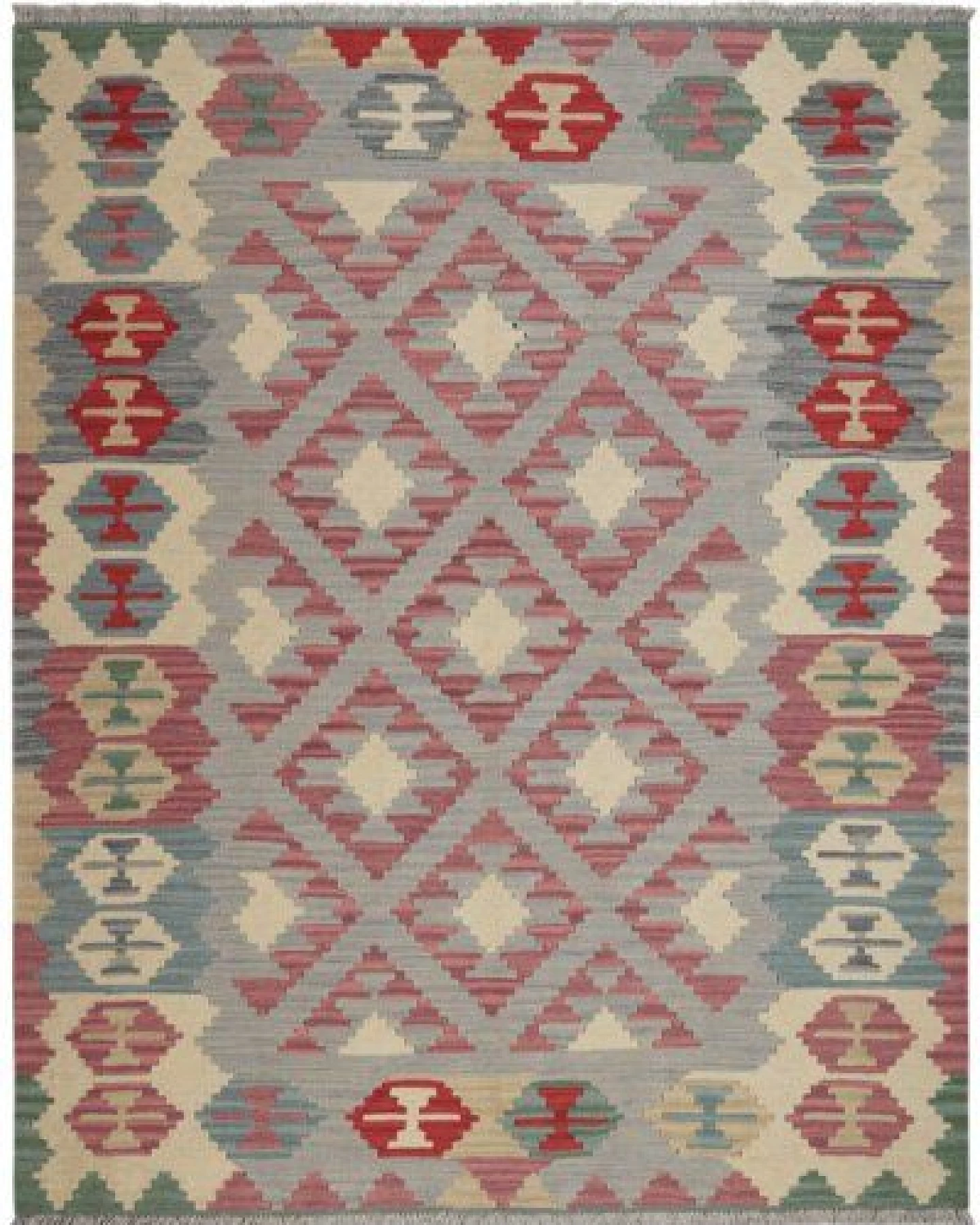Kelim Gashgai Grau „Rugtales“ aus Schurwolle, 154x191 cm – Ansicht 3