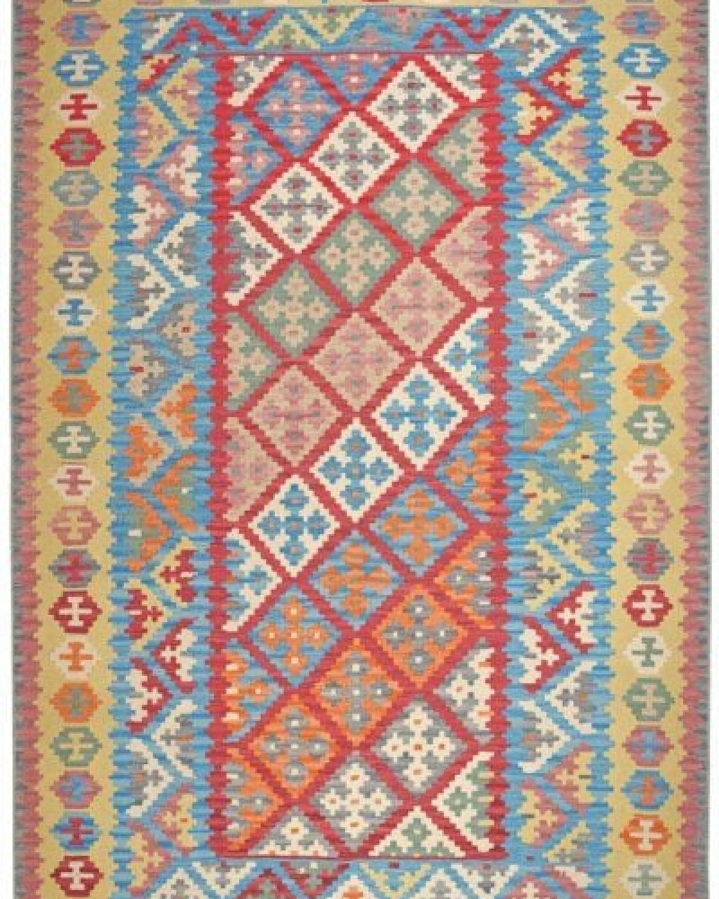 Kelim Gashgai Rot „Rugtales“ aus Schurwolle, 197x289 cm – Ansicht 3