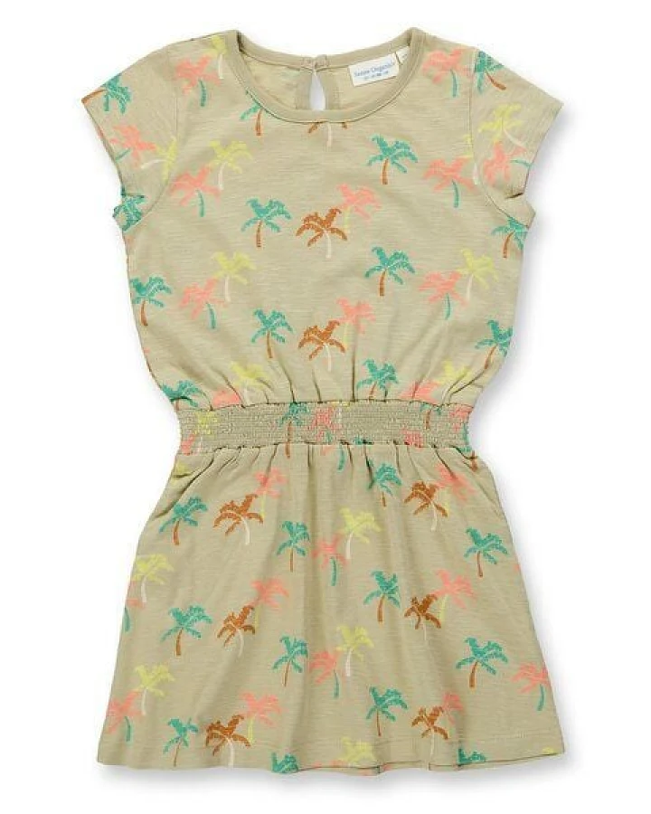 Sense Organics Kinder Sommerkleid mit Palmen-Druck Bio Baumwolle