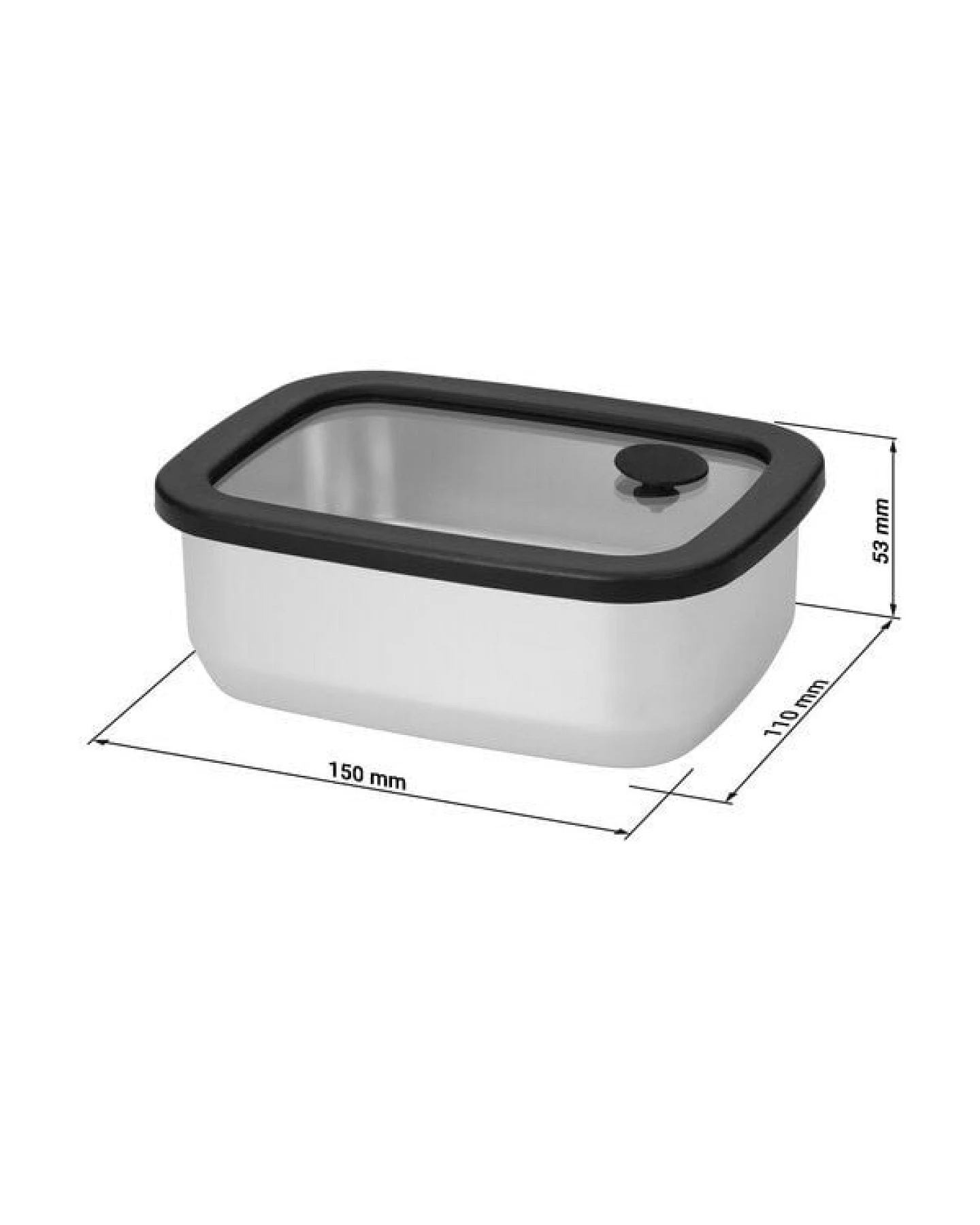elasto Edelstahl Lunchbox mit Glasdeckel - auslaufsichere Brotdose – Ansicht 2