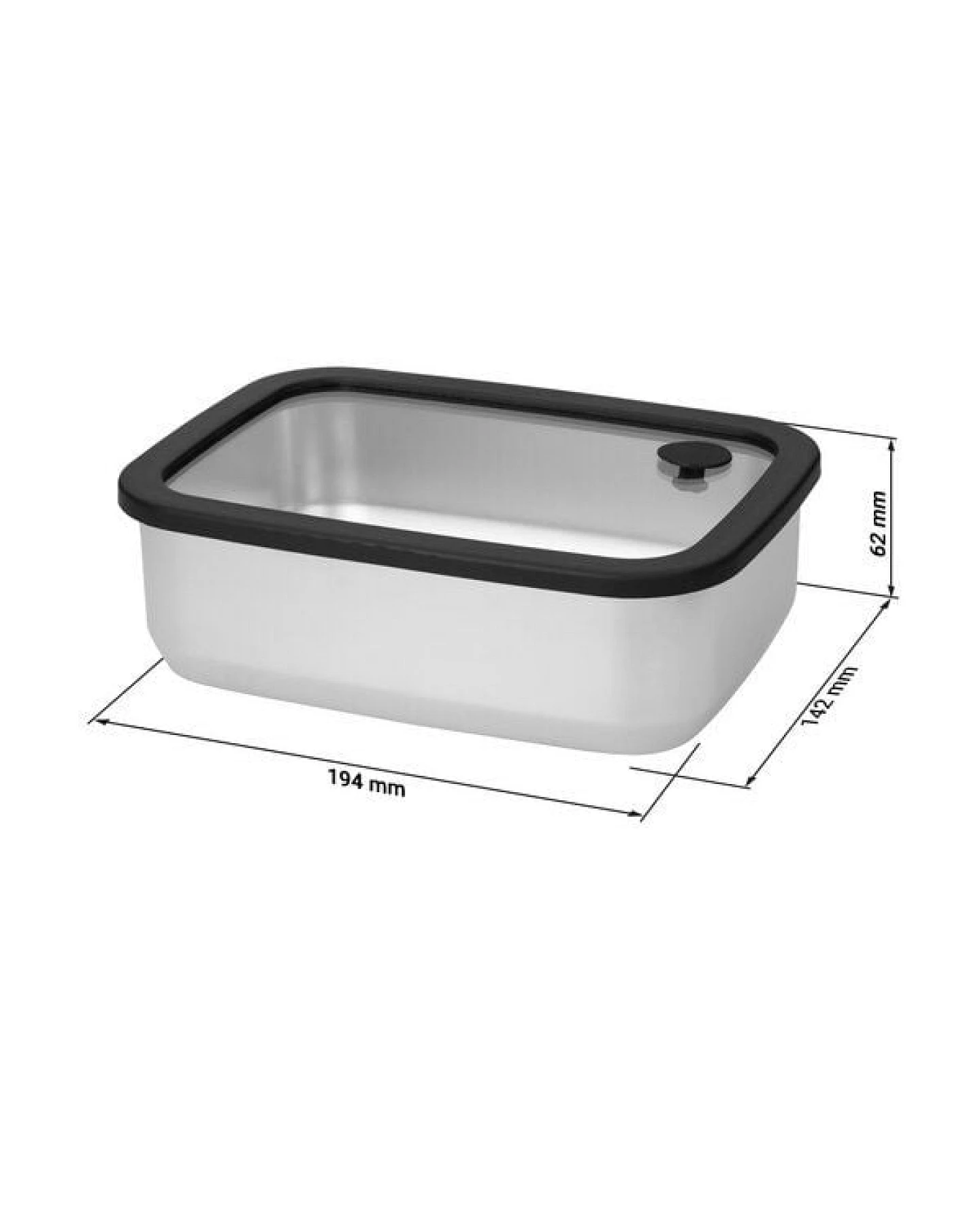elasto Edelstahl Lunchbox mit Glasdeckel - auslaufsichere Brotdose – Ansicht 3