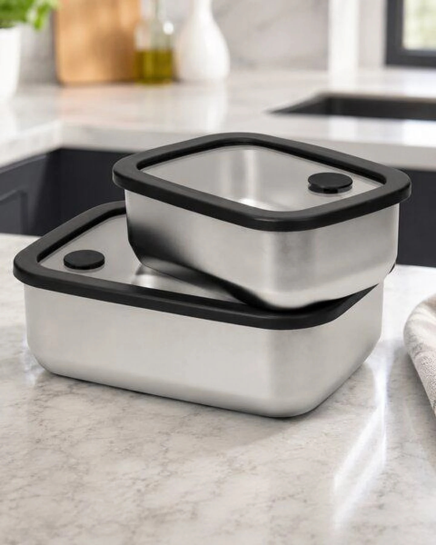 elasto Edelstahl Lunchbox mit Glasdeckel - auslaufsichere Brotdose – Ansicht 4