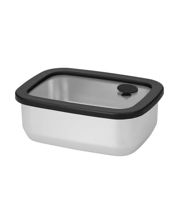 elasto Edelstahl Lunchbox mit Glasdeckel - auslaufsichere Brotdose