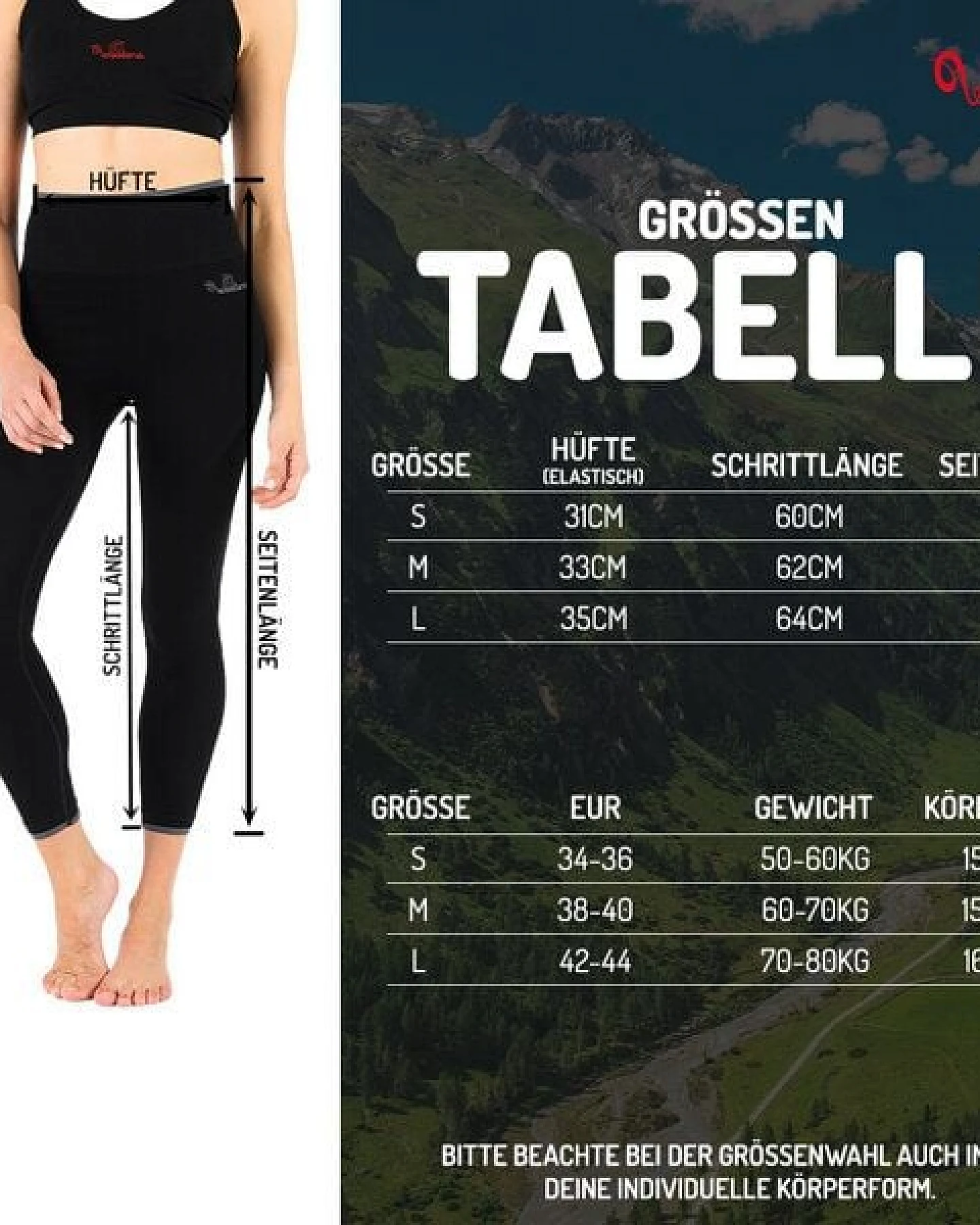 Woolona Merino Tights - BIANCA - Nahtlos – Ansicht 4