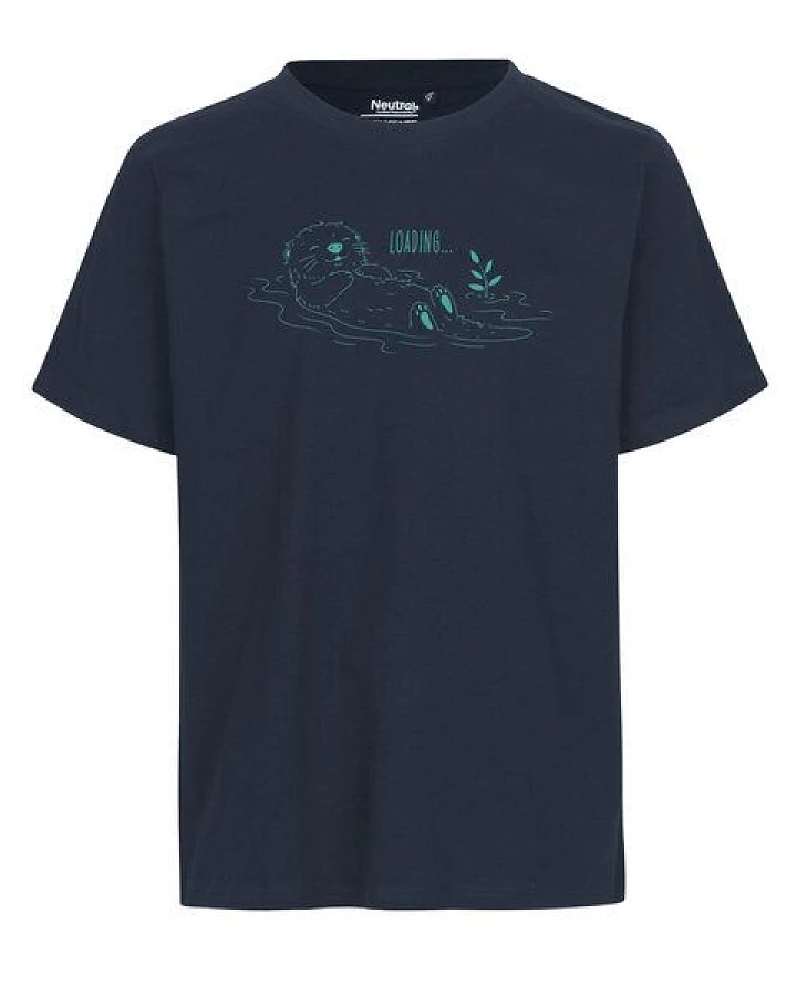 HANDGEDRUCKT "Loading" Unisex T-Shirt aus reiner Baumwolle (kbA)