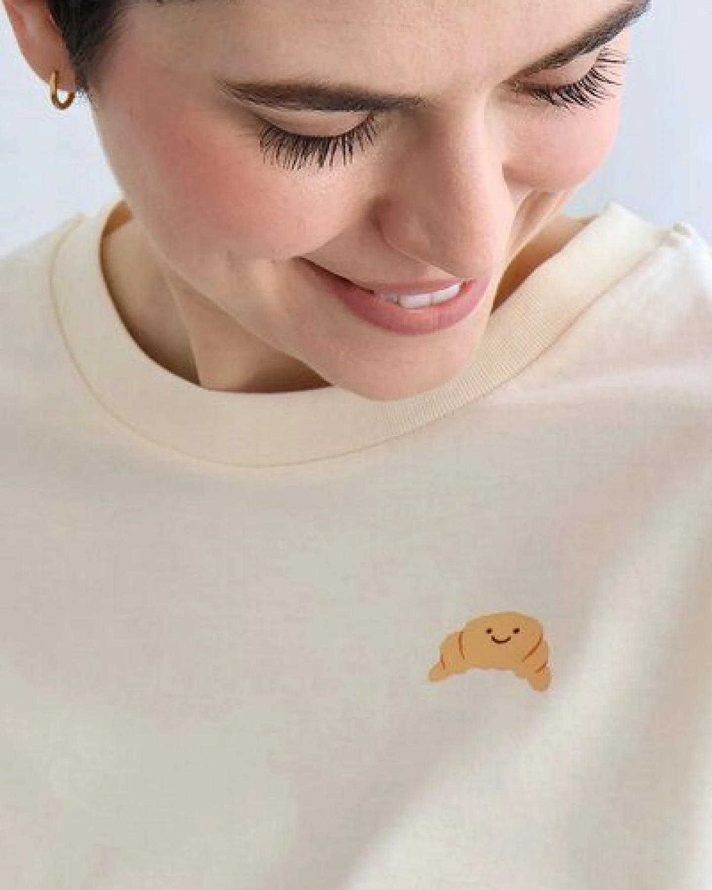 Kultgut Artdesign - Softes Langarmshirt Biobaumwolle /Little Croissant – Ansicht 2