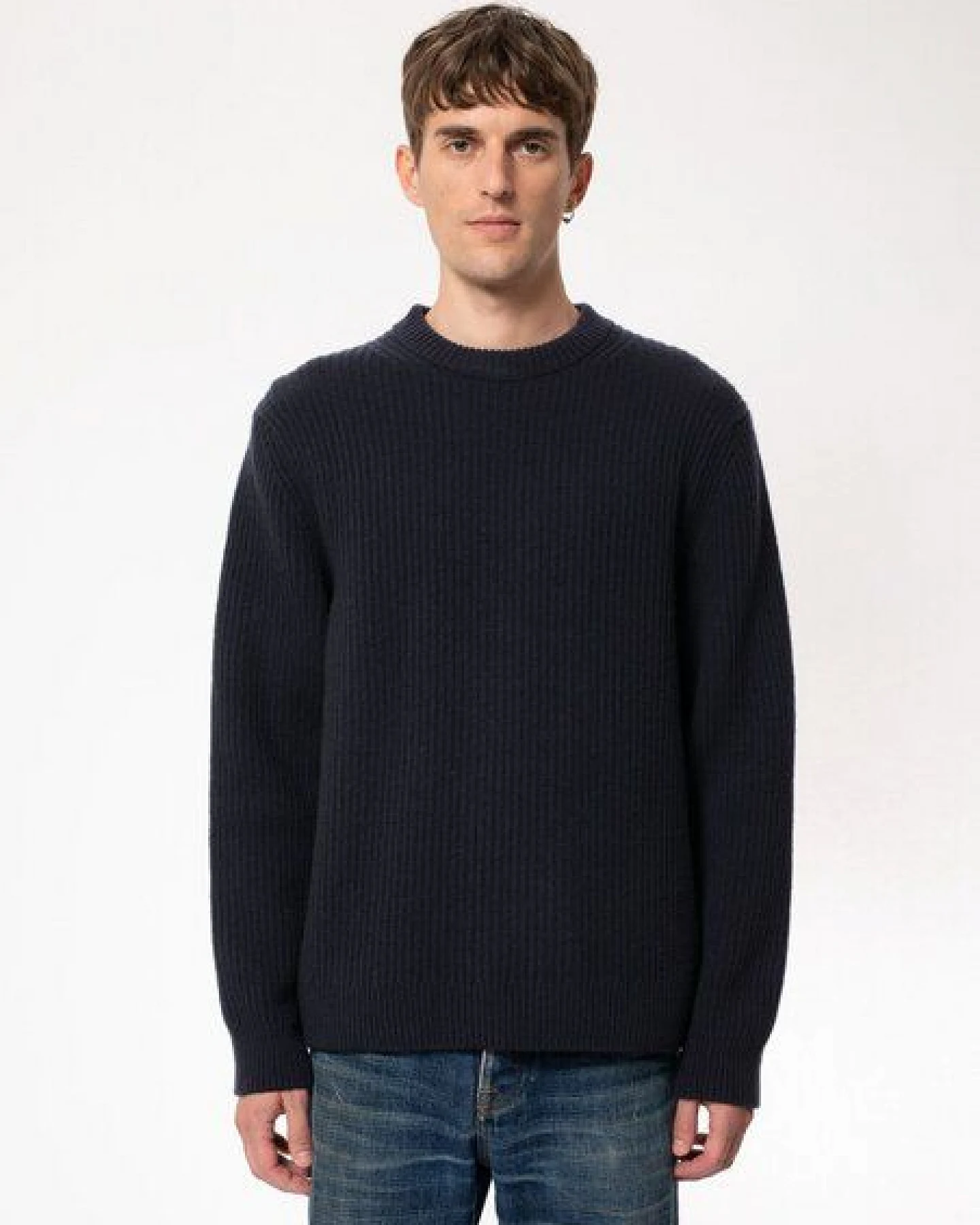 Nudie Jeans Strickpullover - August Rib Wool - aus biologischer Wolle – Ansicht 2