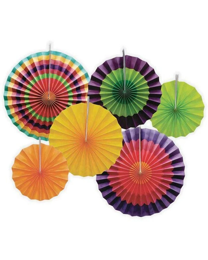 MoreThanHip Papierfächer multicolor – Dekoset aus 6 Stück