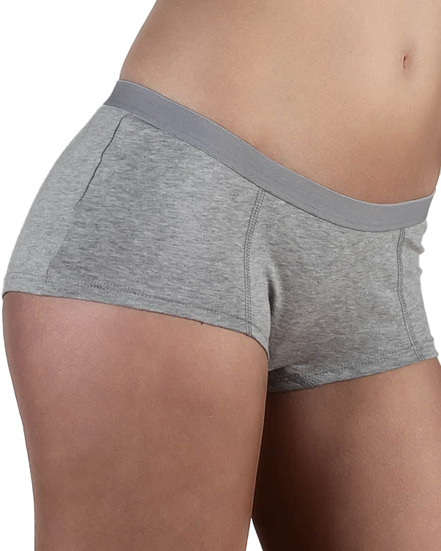 Albero Natur Damen vegan Multipack 4x Briefs Boyshorts Hellgrau – Ansicht 2
