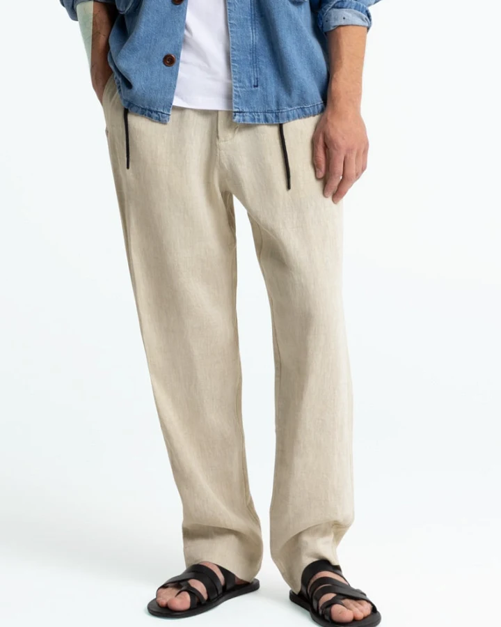 Kings of Indigo Herren vegan Hose Teti Aus Ungefärbtem Leinen