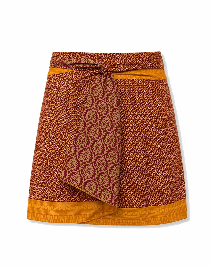el.résidu Damen vegan Rock Amira Orange/Dunkelbraun