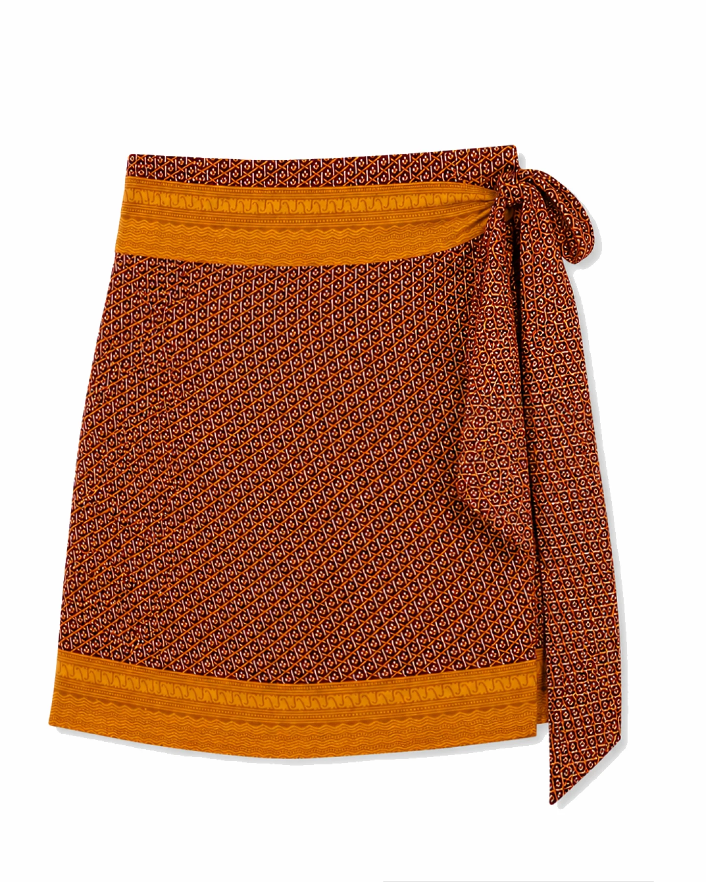 el.résidu Damen vegan Rock Amira Orange/Dunkelbraun – Ansicht 2