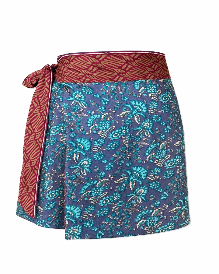 el.résidu Damen vegan Rock Amira Blau/Braun/Dunkelrot