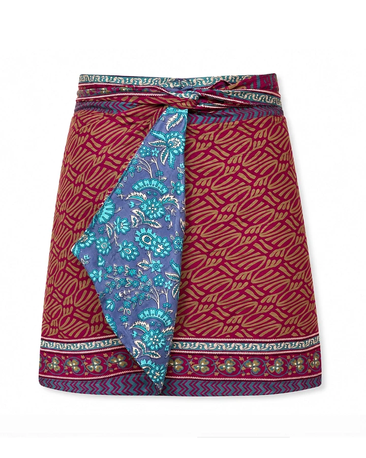 el.résidu Damen vegan Rock Amira Dunkelrot/Blau