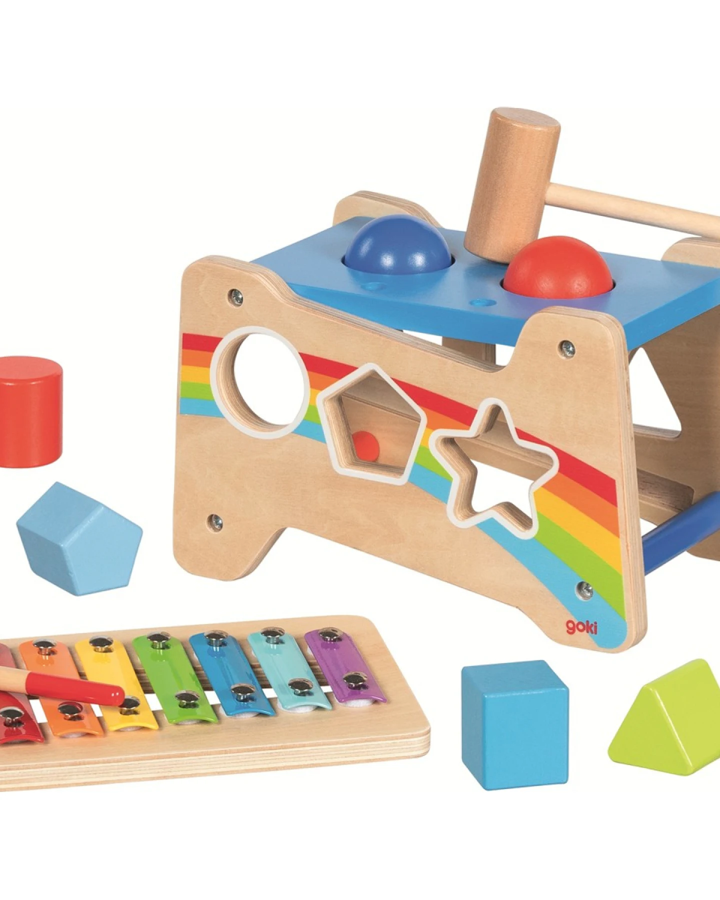 goki Hammerbank mit Xylophon und Sortierfunktion 21,5x13,8x13,8 cm – Ansicht 2