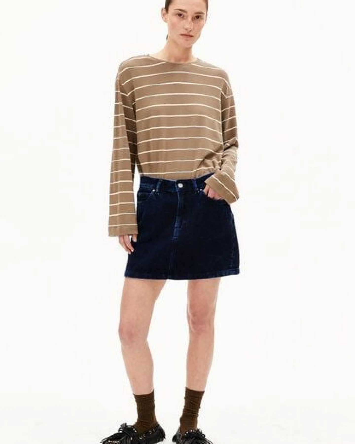 ARMEDANGELS MARYNAA FINE STRIPE Damen Longsleeve aus Bio-Baumwoll Mix – Ansicht 4