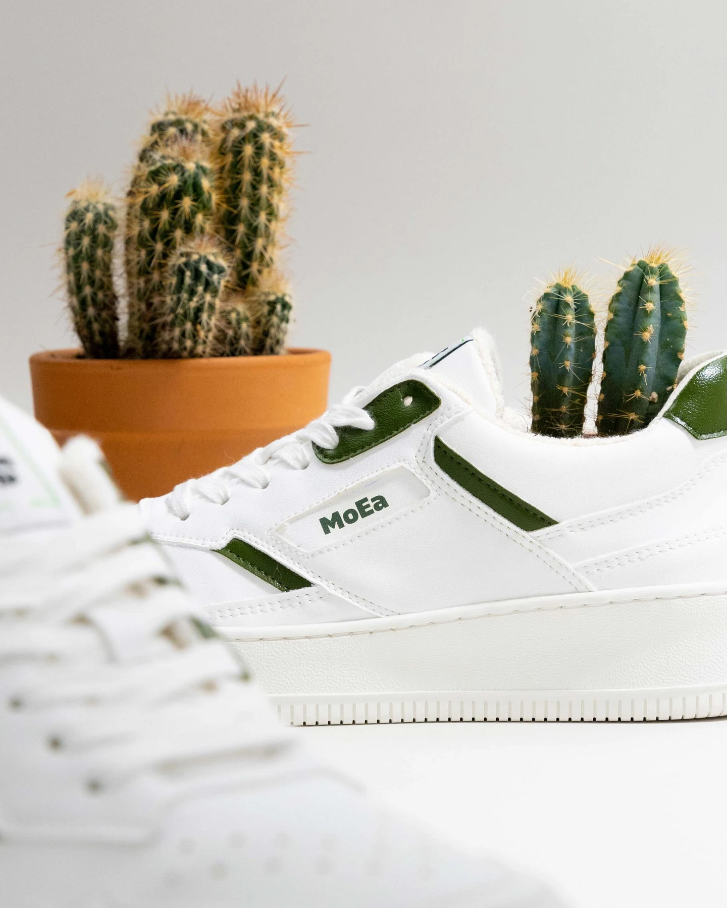MoEa Herren vegan Sneaker Gen1 Kaktus Weiß – Ansicht 2
