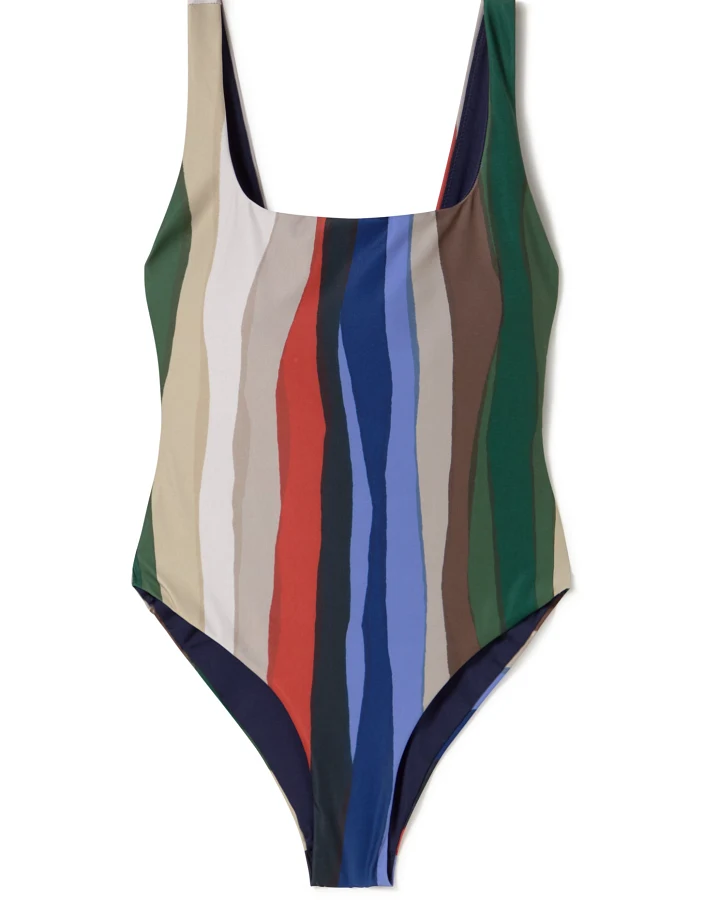 Thinking MU Damen vegan Badeanzug Amalfi River Gestreift