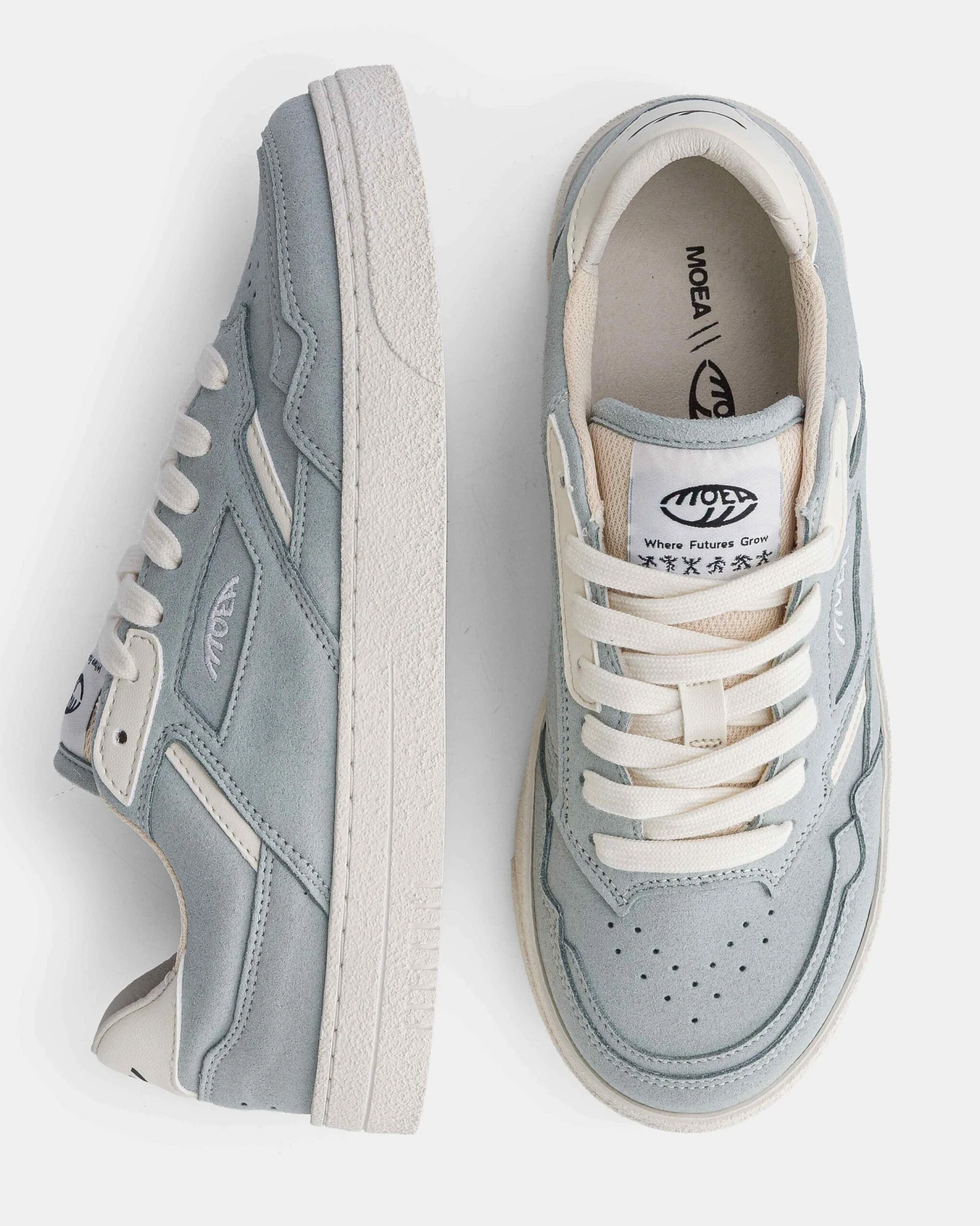 MoEa Herren vegan Sneaker Origin Low Sea Veganes Wildleder & Beige Mais – Ansicht 2