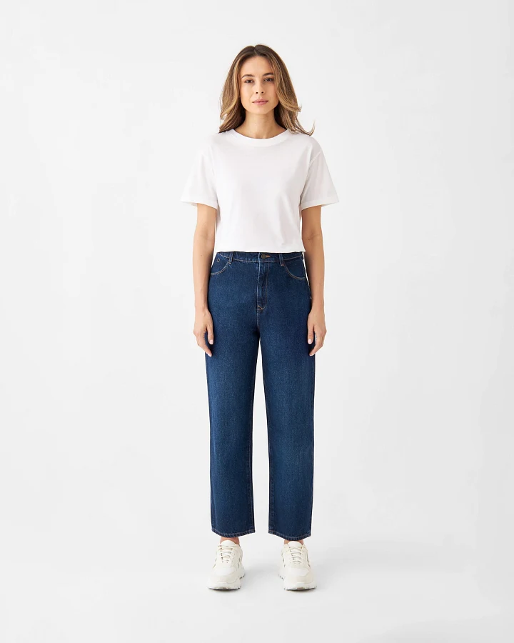 DAWN Wide Straight Cropped Non-Stretch - Minimal - Dark Blue