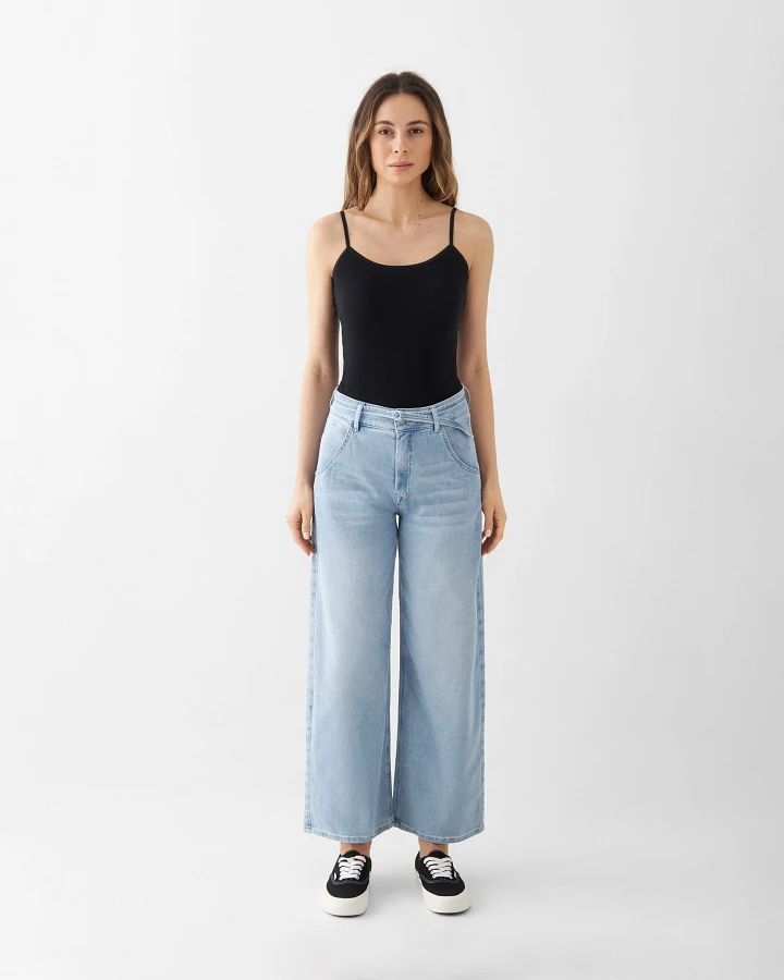 BLINK High Waist Culotte Jeans - Light Blue