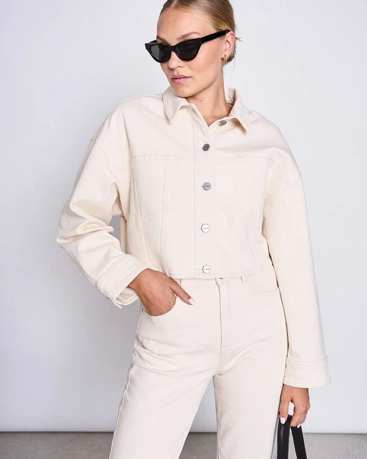ARIA Jacket Non Stretch - Boxy Cropped - Ecru