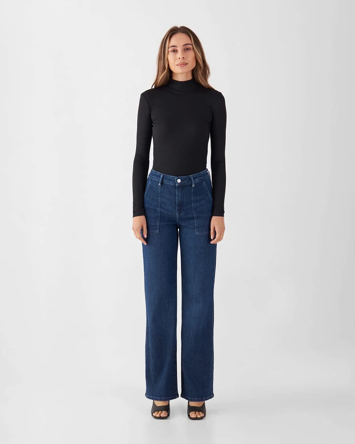DEW Flared Soft Denim - Worker - Dark Blue