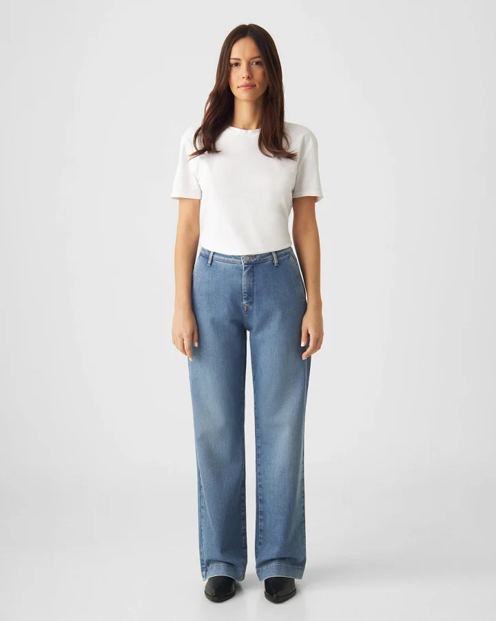 GLOW Flared Soft Denim - Chino - Medium Blue