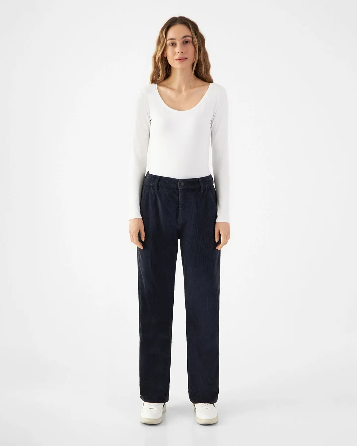 MANE Relaxed Straight Corduroy - French - Dark Navy - Womenswear
