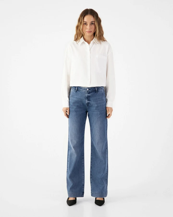GLOW Flared Soft Tencel - Denim Chino - Medium Blue
