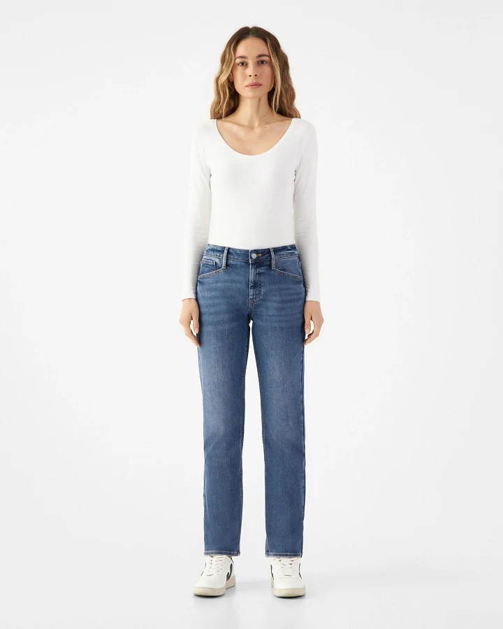 SUNSET Regular Slim Soft Tencel - Basic - Medium Blue