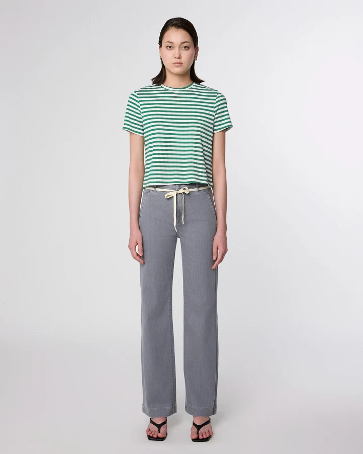 DEW Flared Soft Denim - French Pocket - Cool Grey