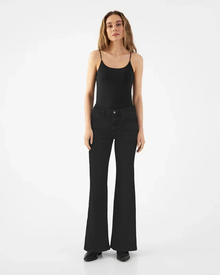 CELESTIAL Slim Flared Soft Tencel - Vintage Black