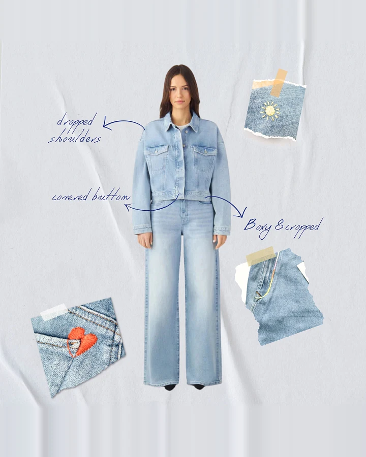 AMARA Minimal Stretch - Boxy Jacket - Light Blue - Art on Broken Pieces