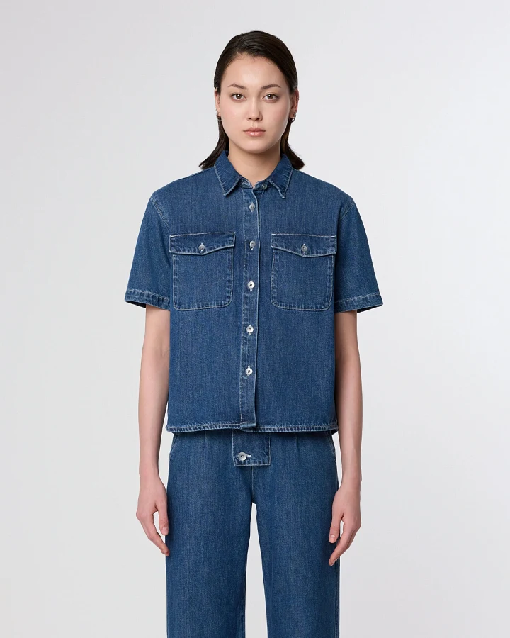 BLITHE - Shirt - Light Weight Cotton/Hemp - Medium Blue