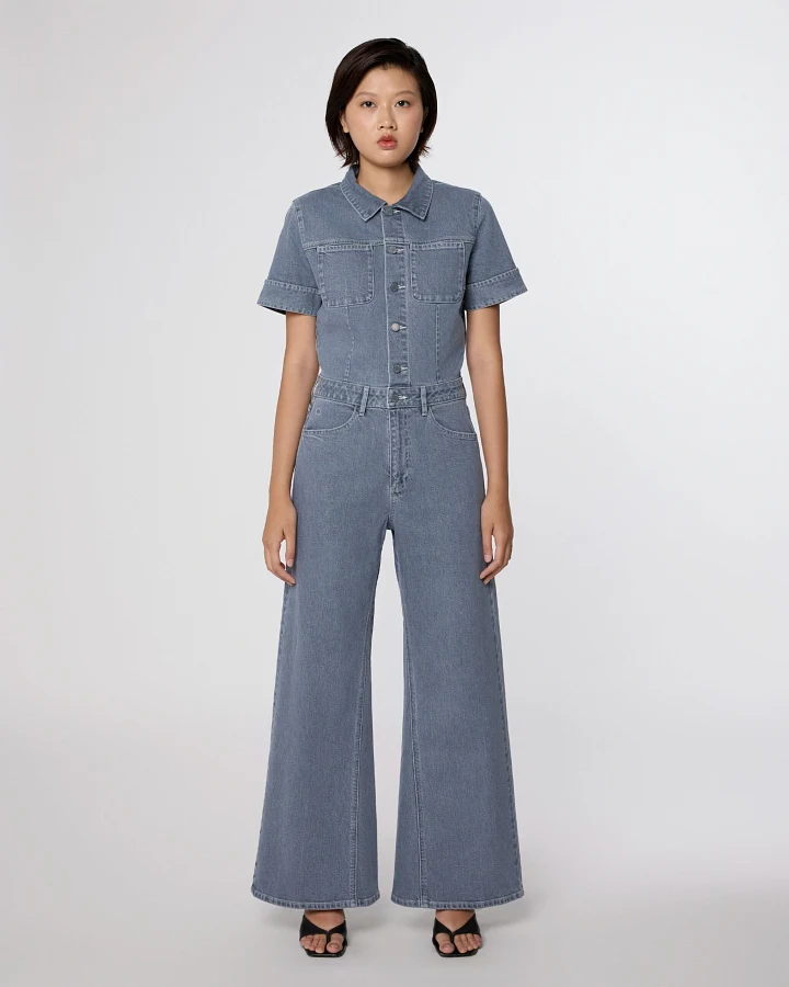 TWITTER Minimal Stretch - Short Sleeve Overall - Slate Grey