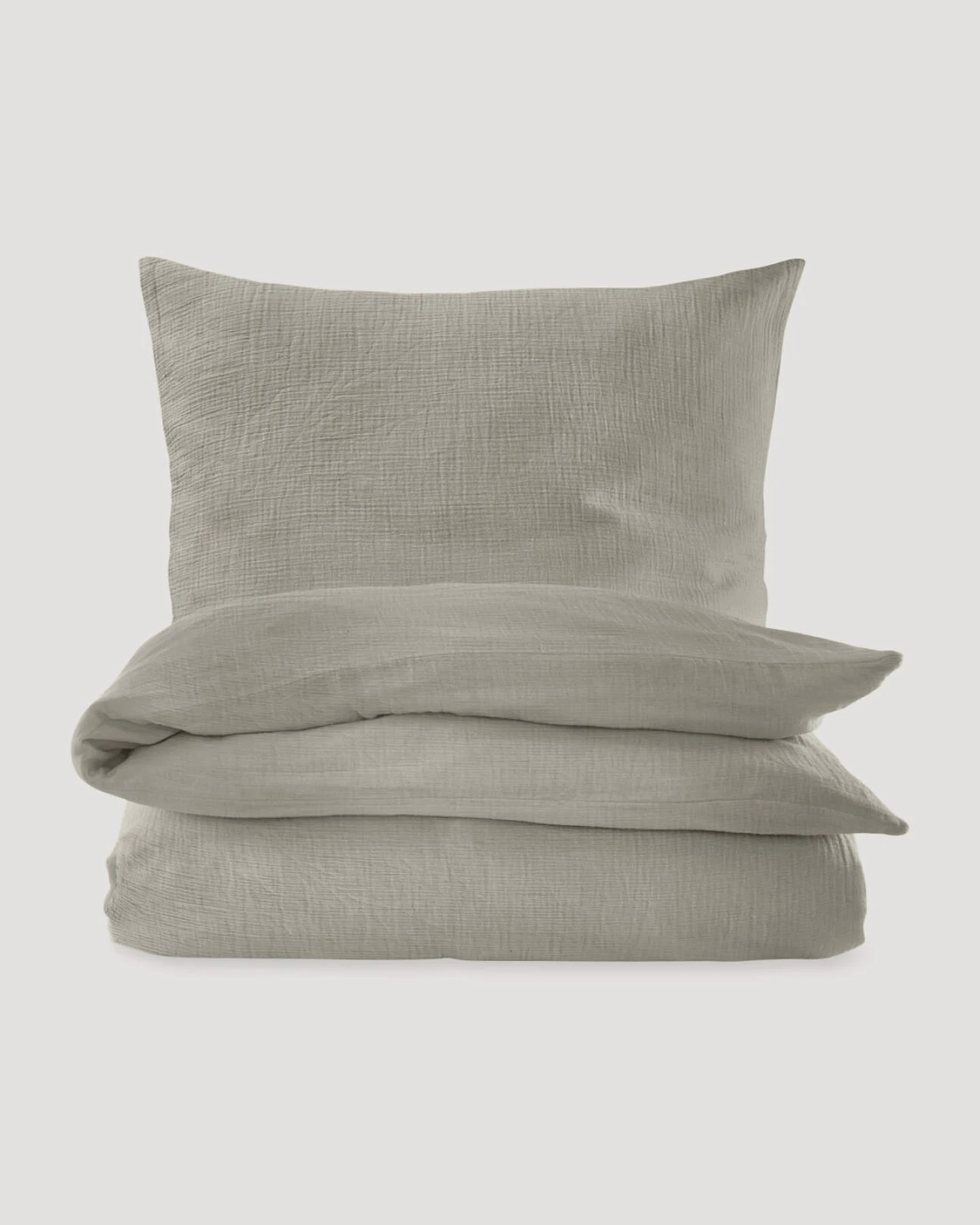 hessnatur Musselin Bettwäsche-Set aus Bio-Baumwolle - beige - Größe 240x220 / 2x80x80 cm – Ansicht 4