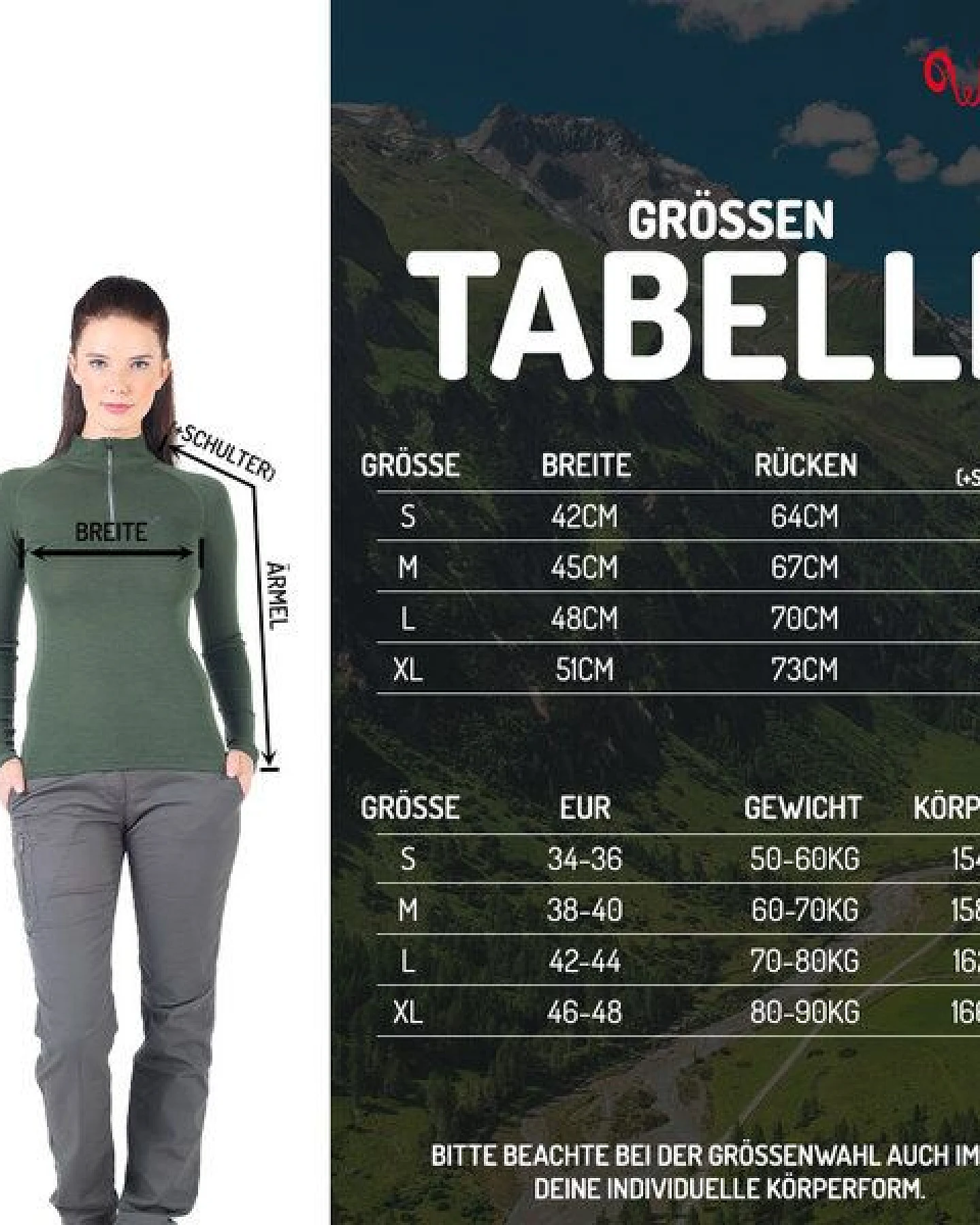 Woolona Merino Langarmshirt Damen - VEGA - 100% Merinowolle (Zip) – Ansicht 2