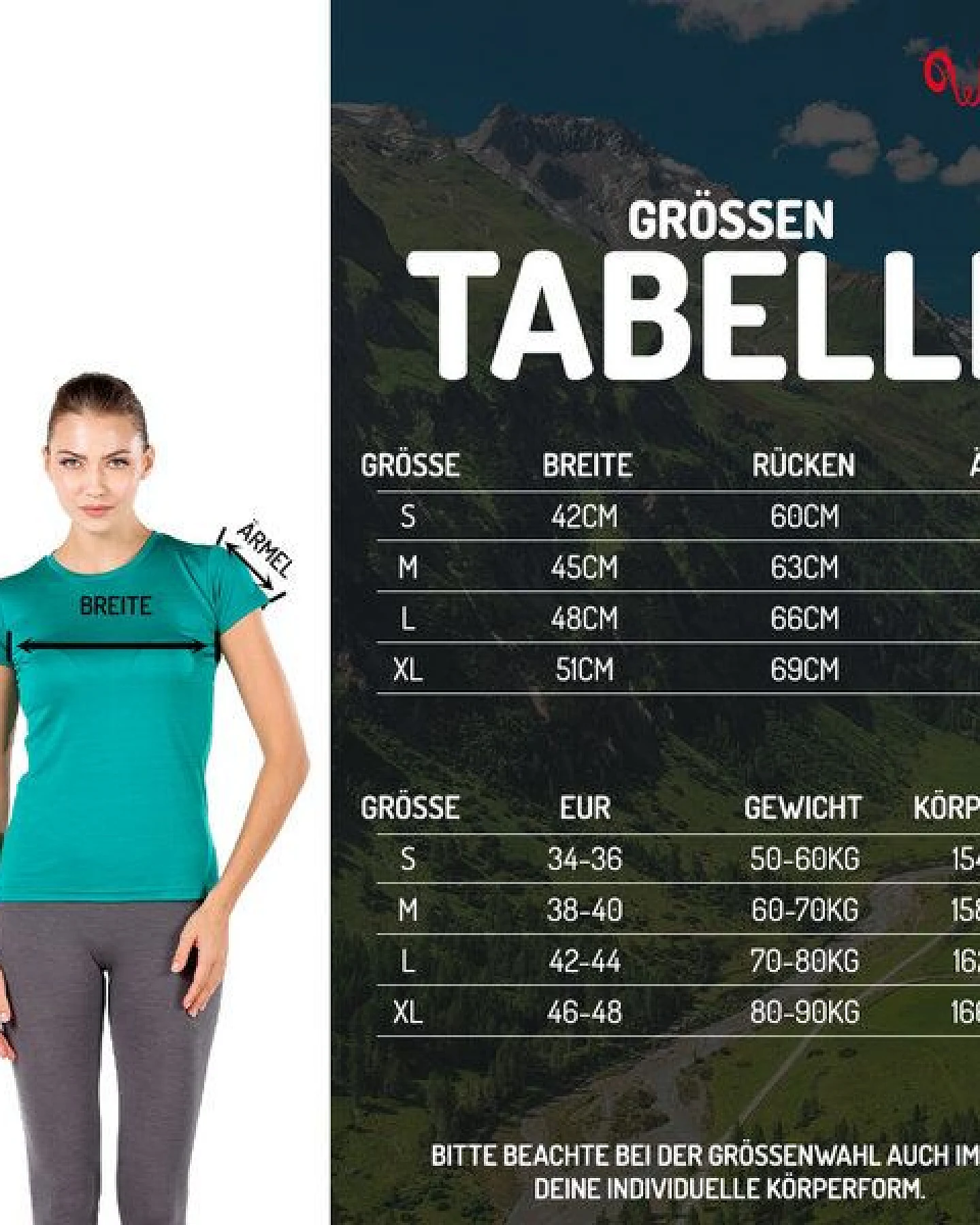 Woolona Rundhals-T-Shirt - Pera - 100% Merinowolle – Ansicht 3