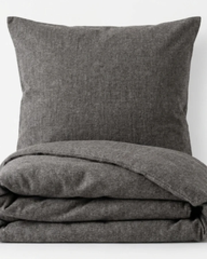 Bettwäsche Set: Flanell dunkelgrau