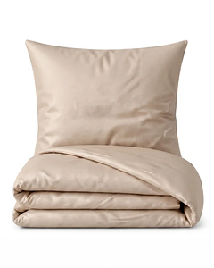 Bettwäsche Set: Baumwoll Satin sand