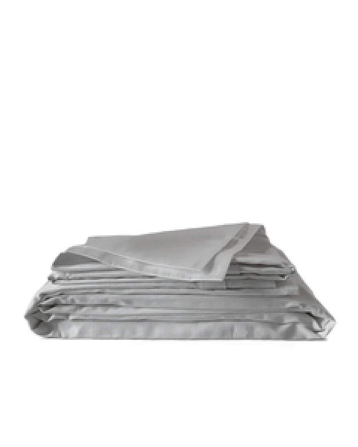 Bettwäsche Set: Baumwoll Satin hellgrau
