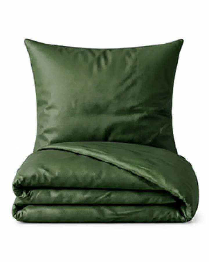 Bettwäsche Set: Baumwoll-Satin waldgrün