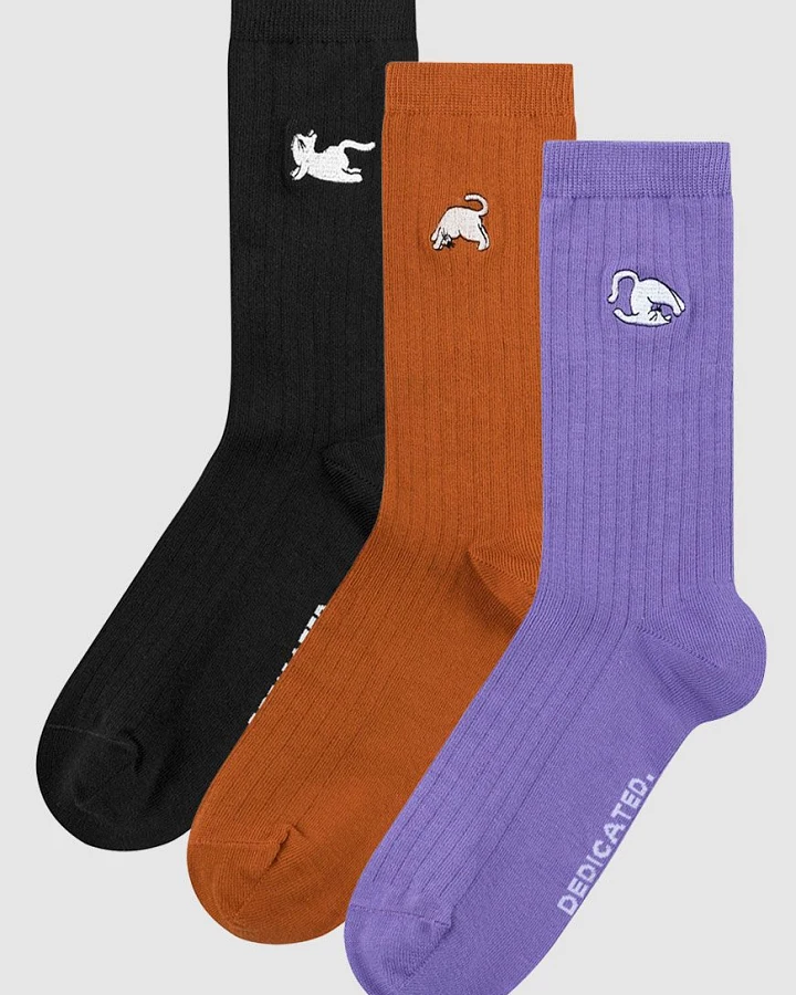 Rib Socks Knivsta Yoga Cats 3-Pack