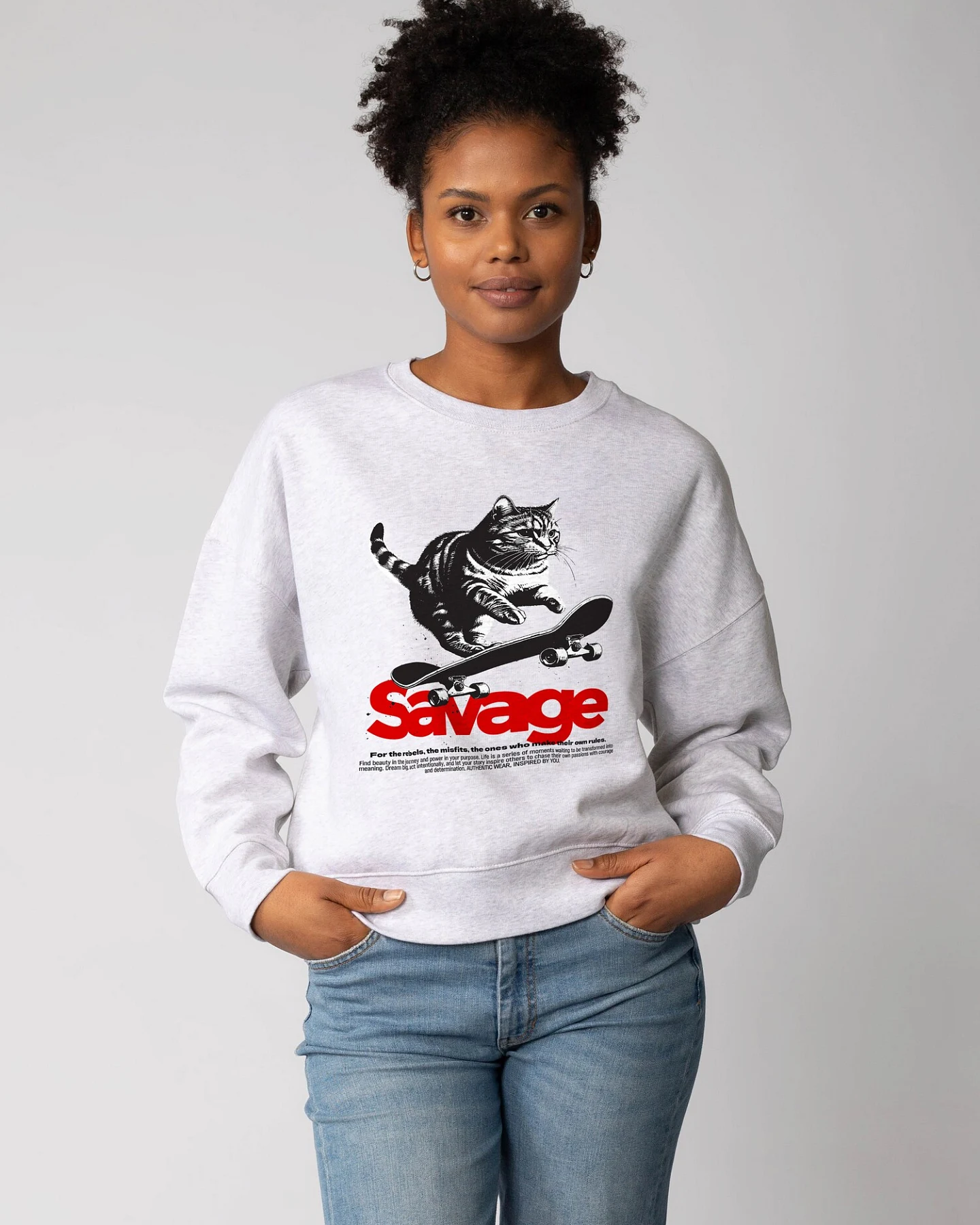 Watapparel Sweatshirt Savage Cat – Ansicht 2
