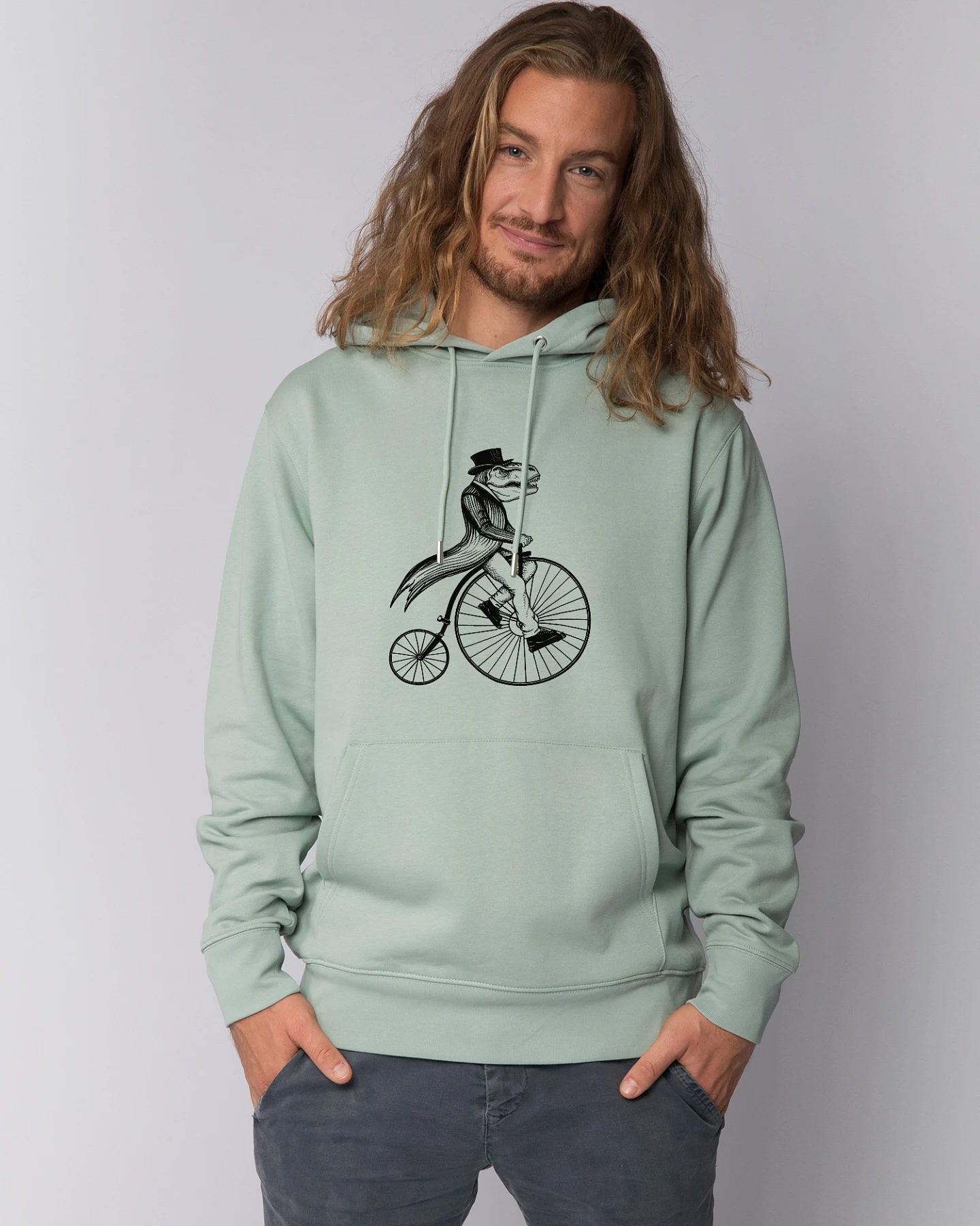 Watapparel Sweatshirt T-Rex auf Fahrrad – Ansicht 2