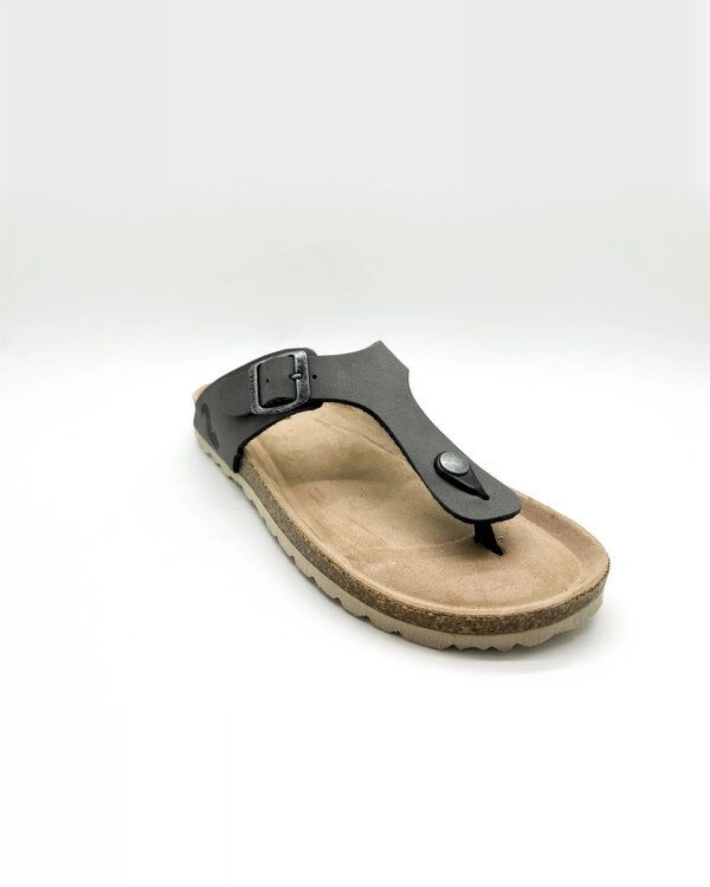 Vegane thies ® Eco Bio Thong Sandale aus rec. PET mit Kork-Tieffussbett – Ansicht 2