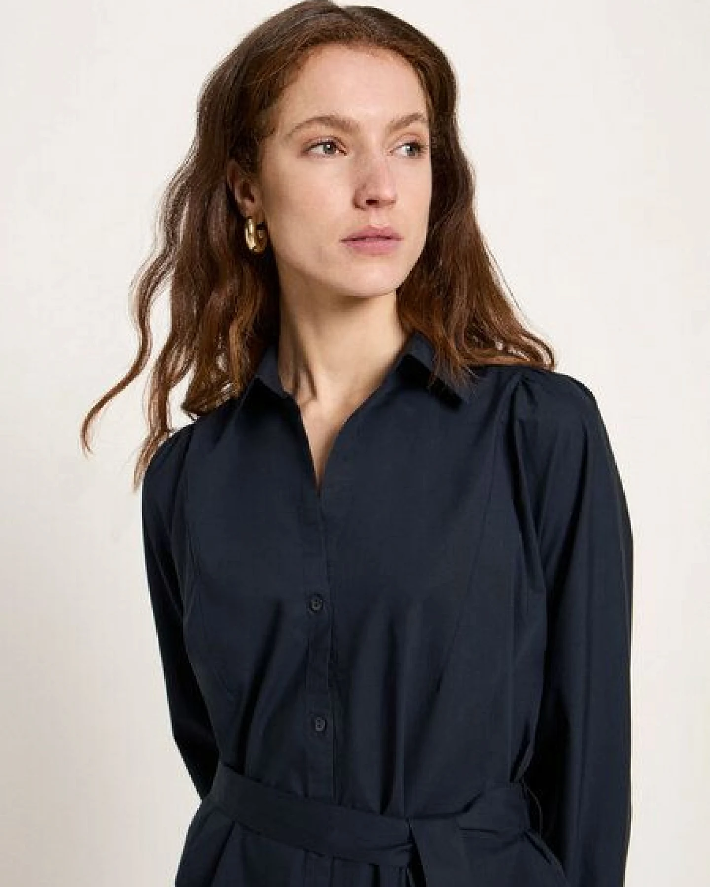 LANIUS Kleid mit Kräuseln (GOTS) aus Bio-Baumwolle – Ansicht 2